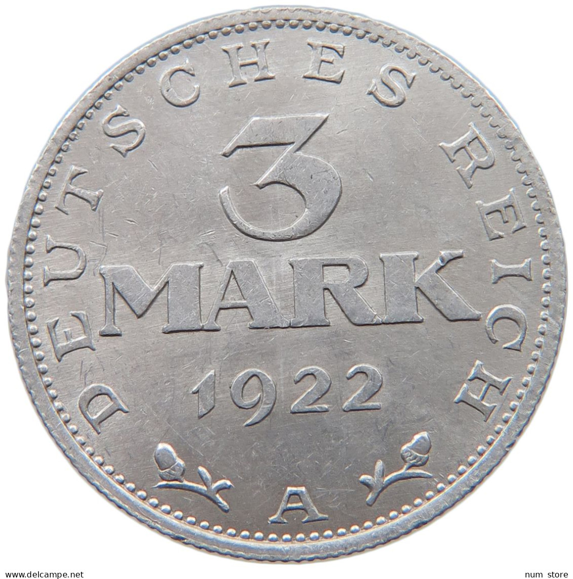 GERMANY WEIMAR 3 MARK 1922 A #s090 0019 - 3 Marcos & 3 Reichsmark