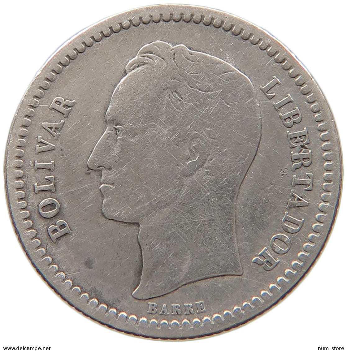 VENEZUELA 1/2 BOLIVAR 1924 #s101 0045 - Venezuela