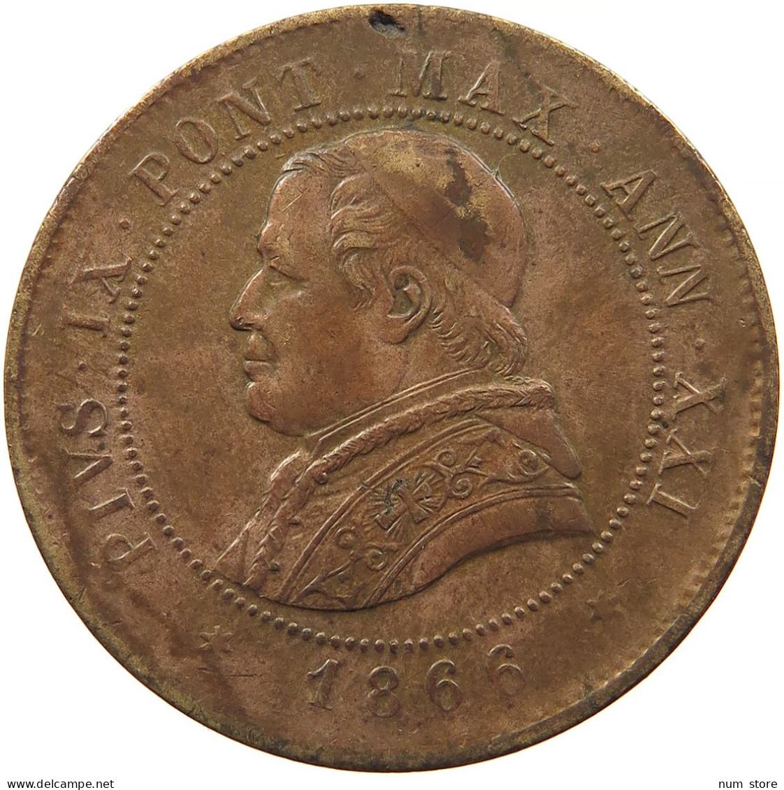 VATICAN 4 SOLDI 1866 R Pius IX. 1846-1878 #sm12 0263 - Vatican