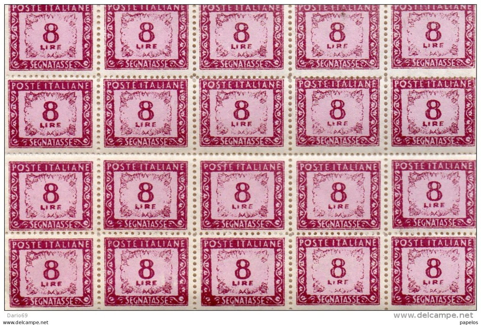 20 PEZZI DEL N°103 SEGNATASSE - Taxe