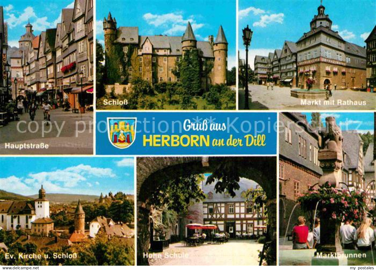 72894952 Herborn Hessen Hauptstrasse Markt Rathaus Evangelische Kirche Schloss H - Herborn