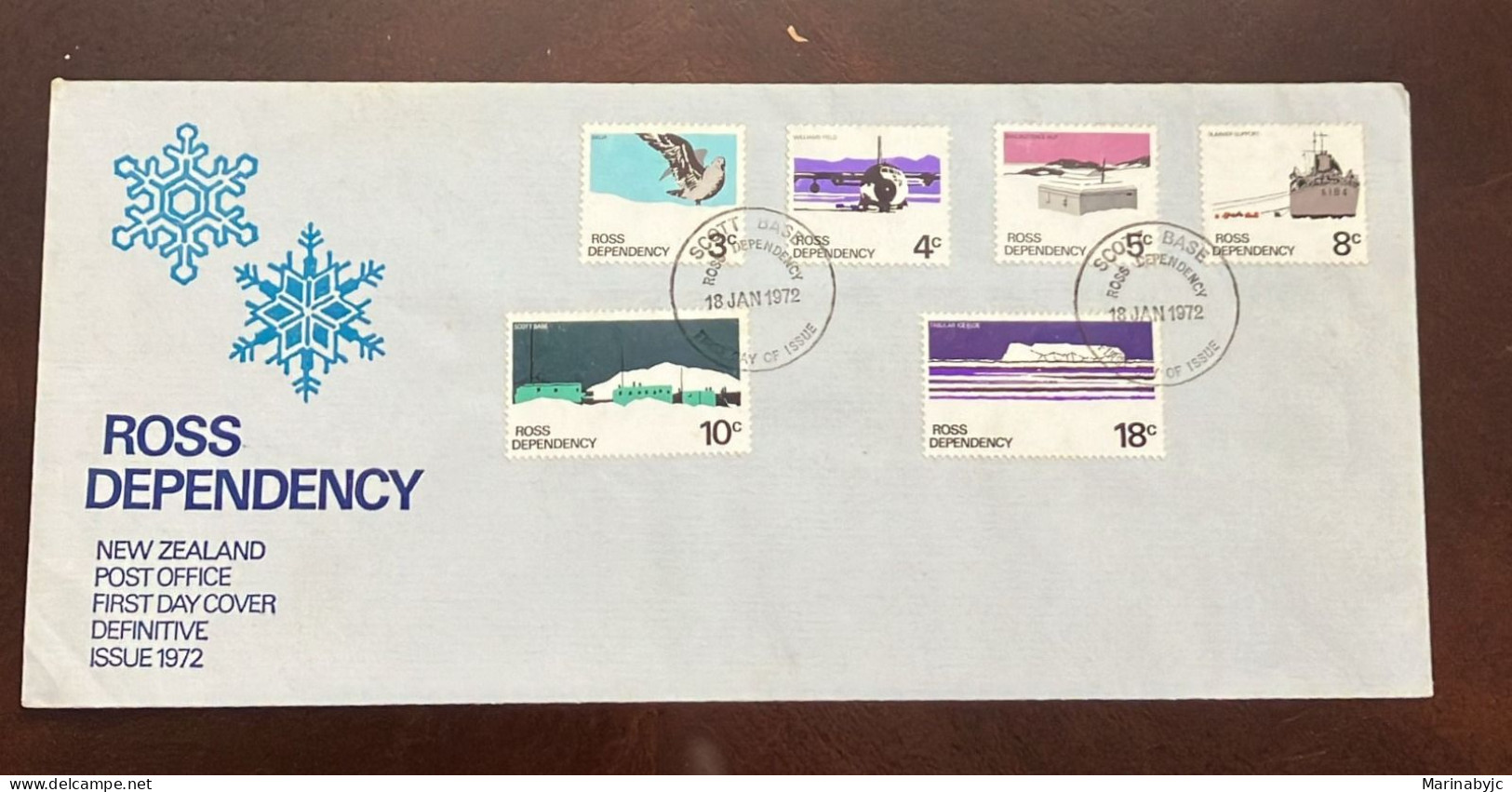 D)1972, ROSS DEPENDENCY, FIRST DAY COVER, TYPICAL STAMP ISSUE AVE, PLANE, BOAT, FDC - Autres & Non Classés