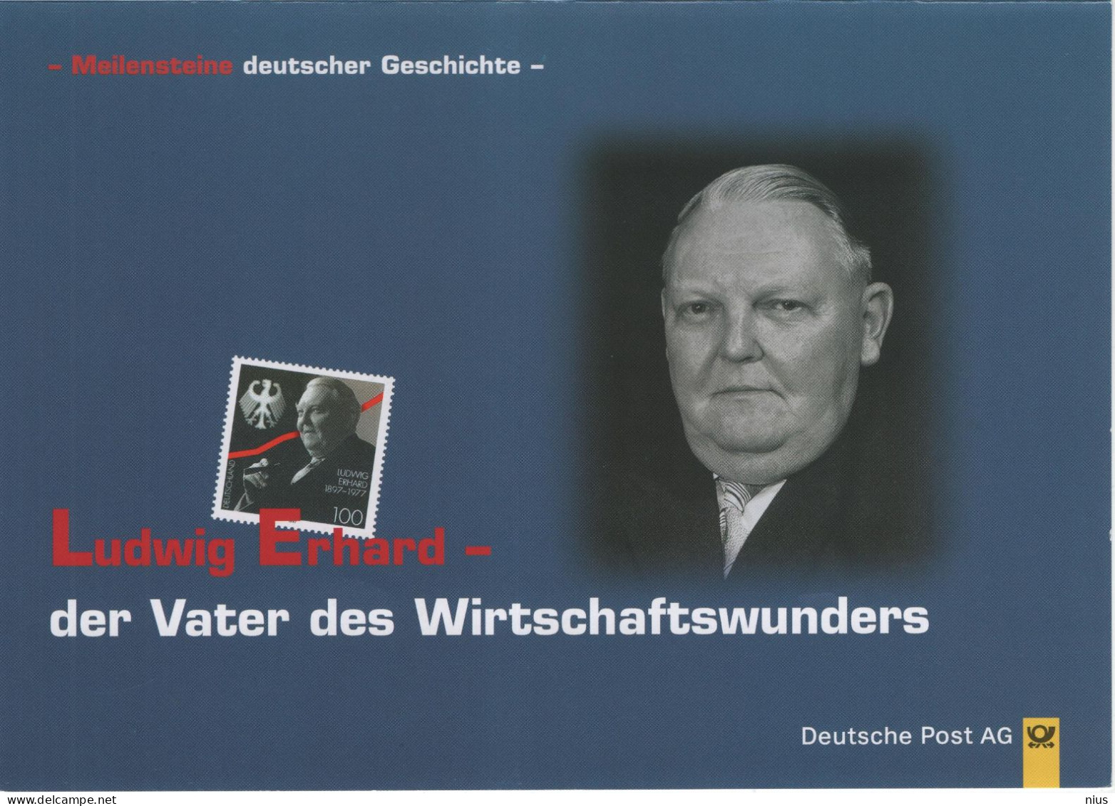 Germany Deutschland 1997 Ludwig Erhard, German Politician And Economist, Canceled In Bonn - 1991-2000