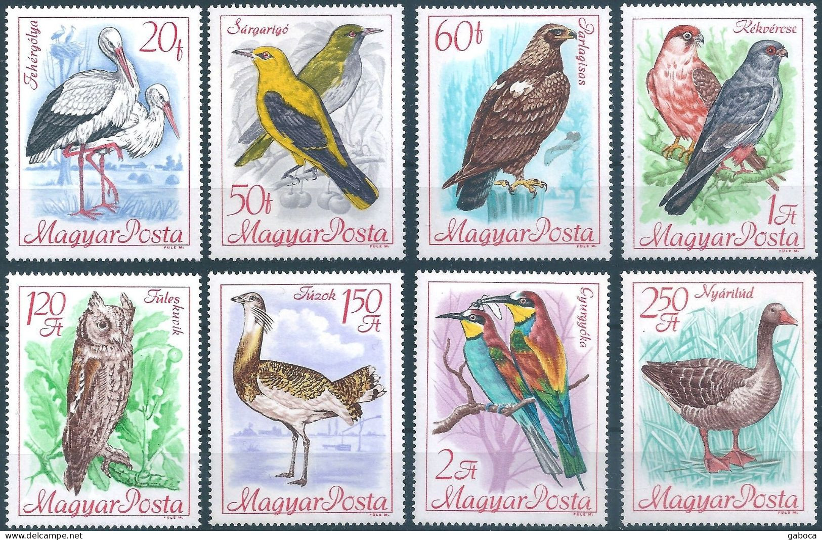 C5658b Hungary Animal Bird-of-Prey Nature Protection Full Set MNH - Cigognes & échassiers