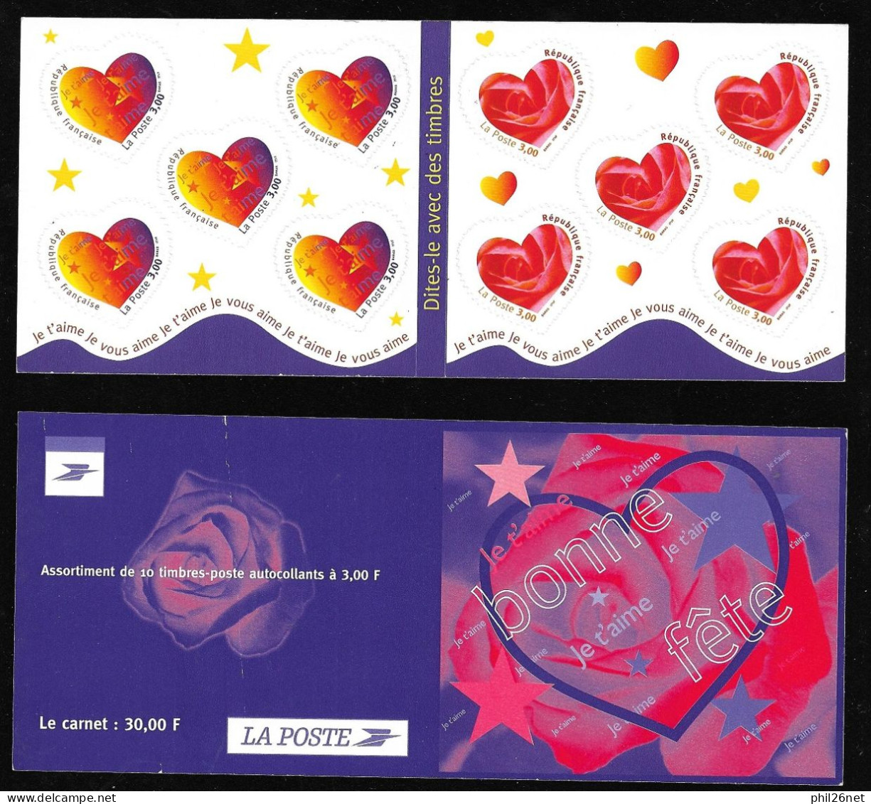 France Carnet N°BC3221A  Saint Valentin   Neufs * * TB Jamais Plié= MNH VF Au Prix De La Poste En 1999 Soldé  ! ! ! - Commemorrativi