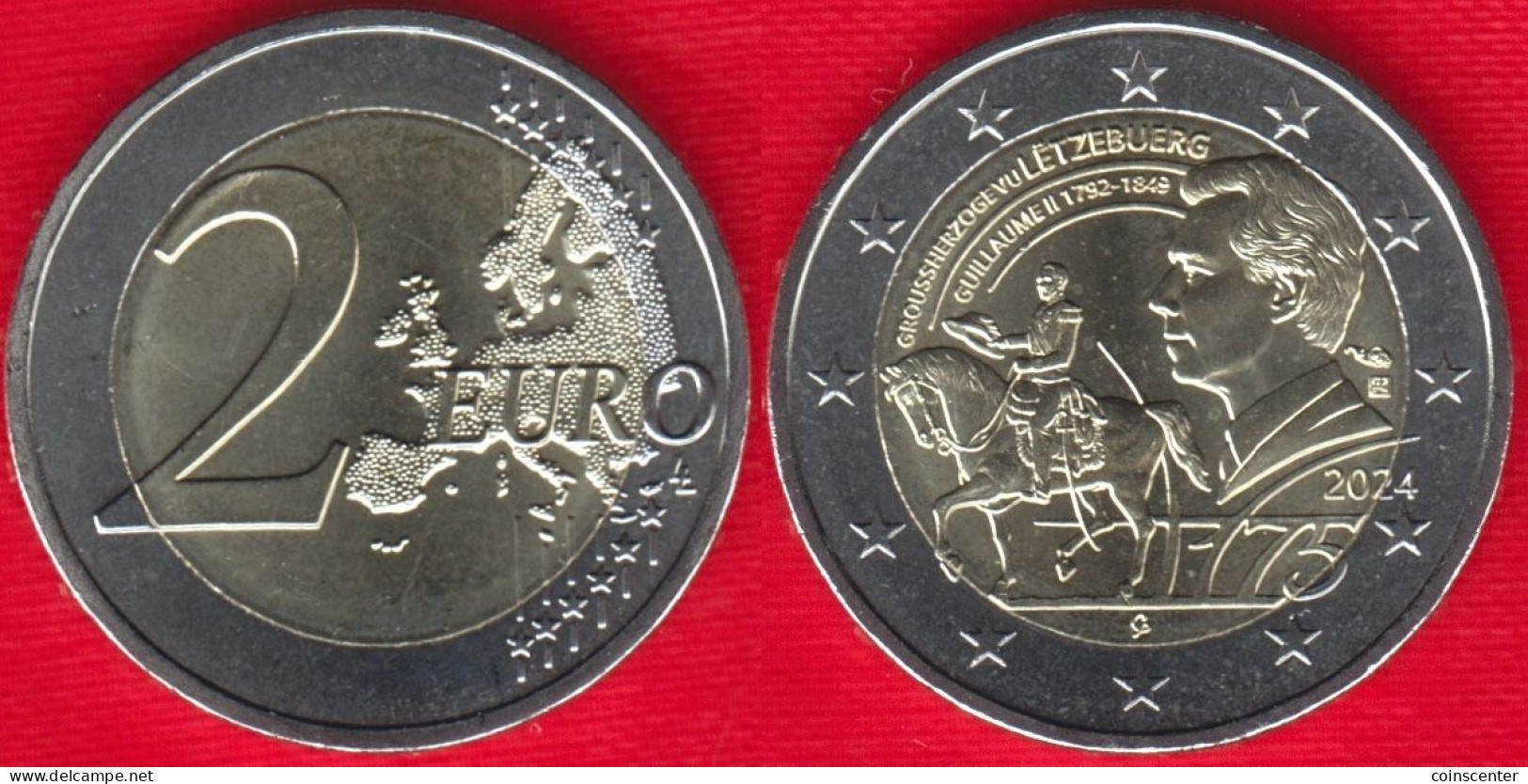 Luxembourg 2 Euro 2024 "Grand Duke Guillaume II" BiMetallic UNC - Luxemburg