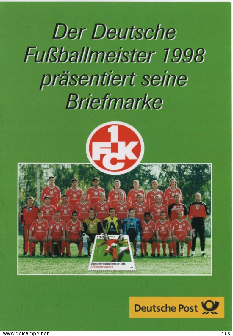 Germany Deutschland 1998 Fußball Football FC Kaiserslautern, Canceled In Bonn - 1991-2000