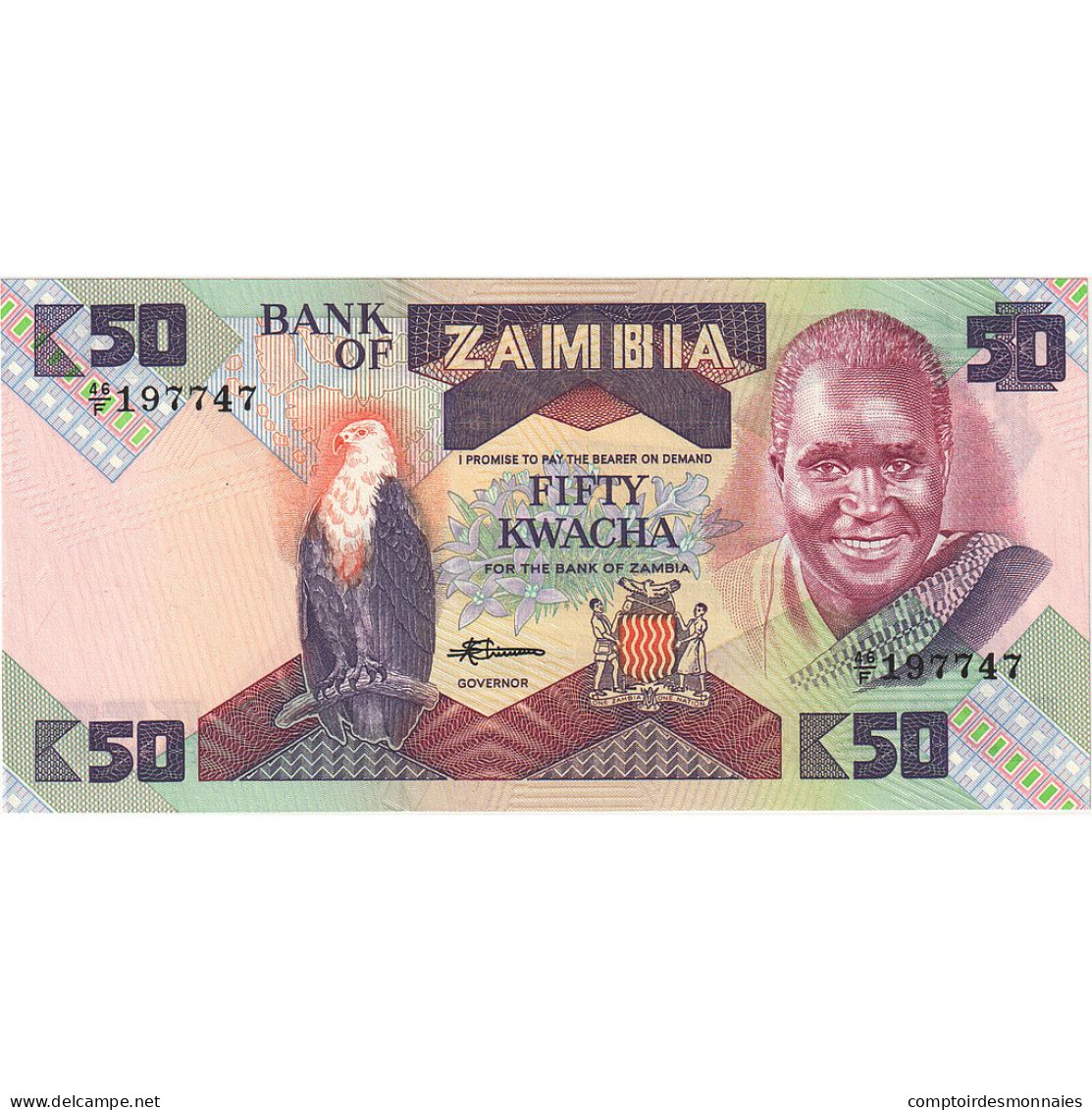 Billet, Zambie, 50 Kwacha, Undated (1986-88), KM:28a, NEUF - Zambia