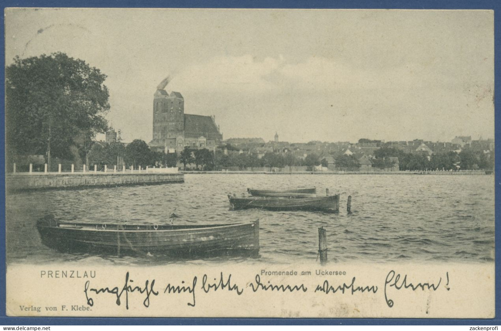 Prenzlau Promenade Am Uckersee, Gelaufen 1906 (AK2490) - Prenzlau