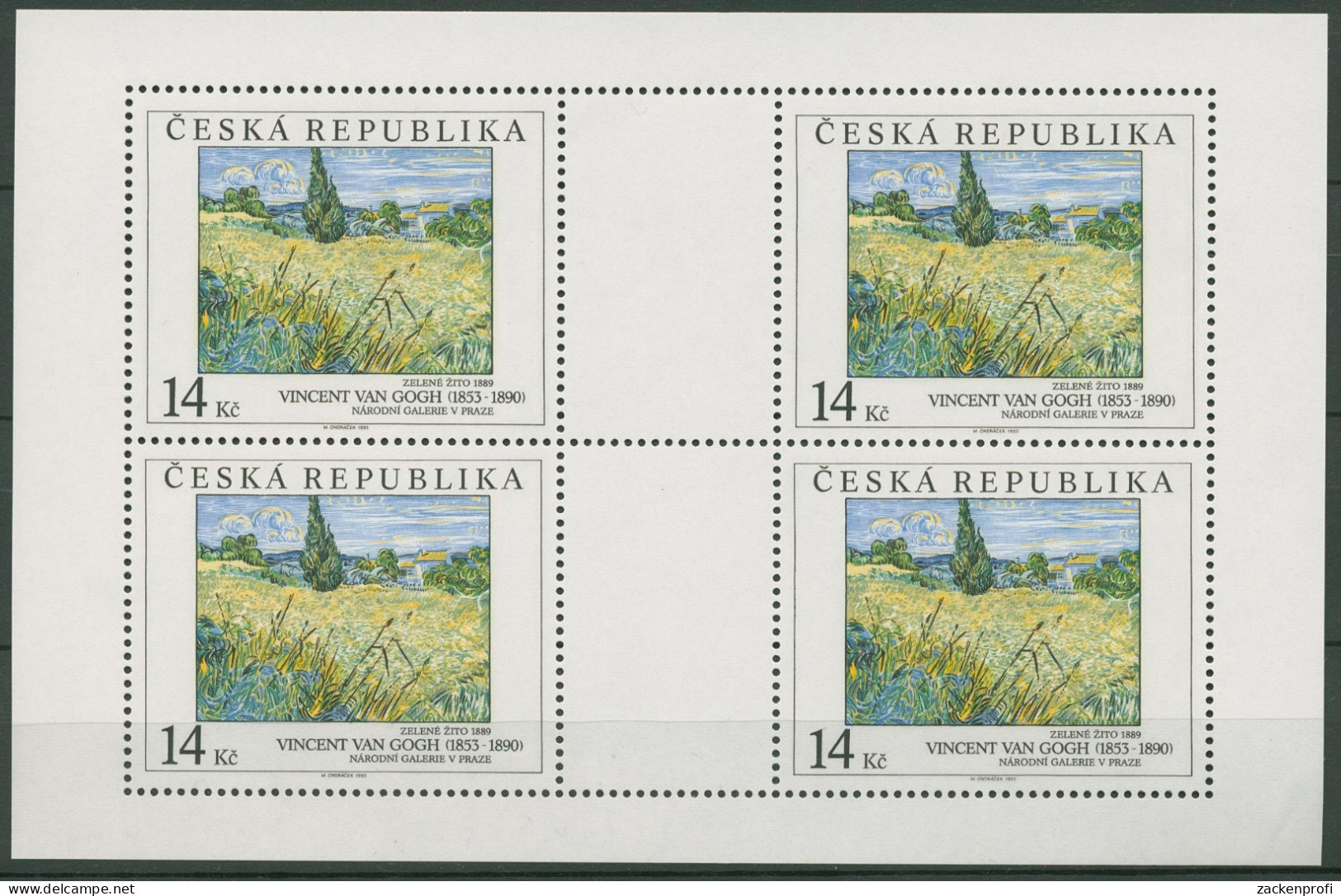Tschechische Republik 1993 Gemälde V.Gogh Kleinbogen 27 K Postfrisch (C93167) - Blocchi & Foglietti