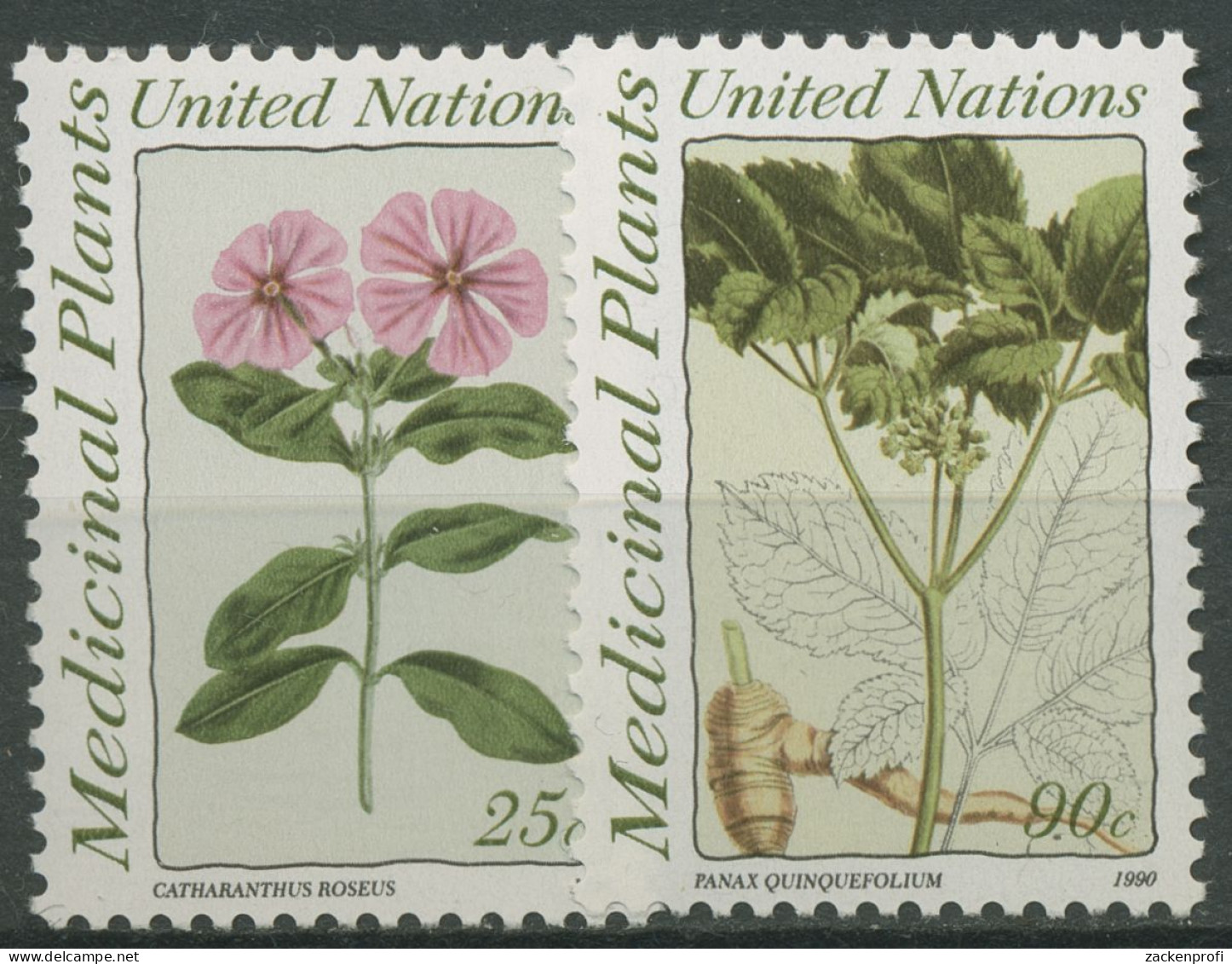 UNO New York 1990 Heilpflanzen Immergrün Ginseng 600/01 Postfrisch - Nuovi