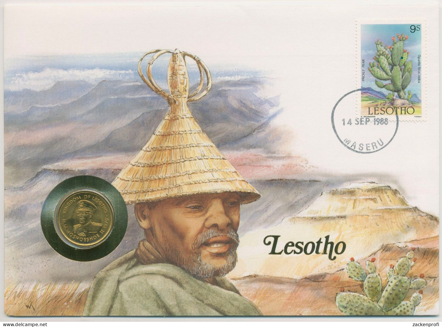 Lesotho 1988 Ureinwohner Landschaft Numisbrief 5 Lisente (N367) - Lesotho