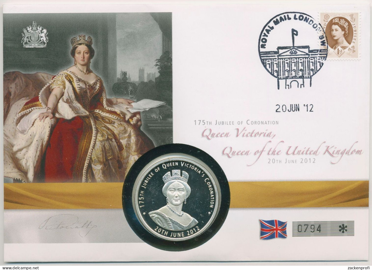 Großbritannien 2012 Königin Victoria Numisbrief Mit Medaille (N297) - Maundy Sets & Commemorative