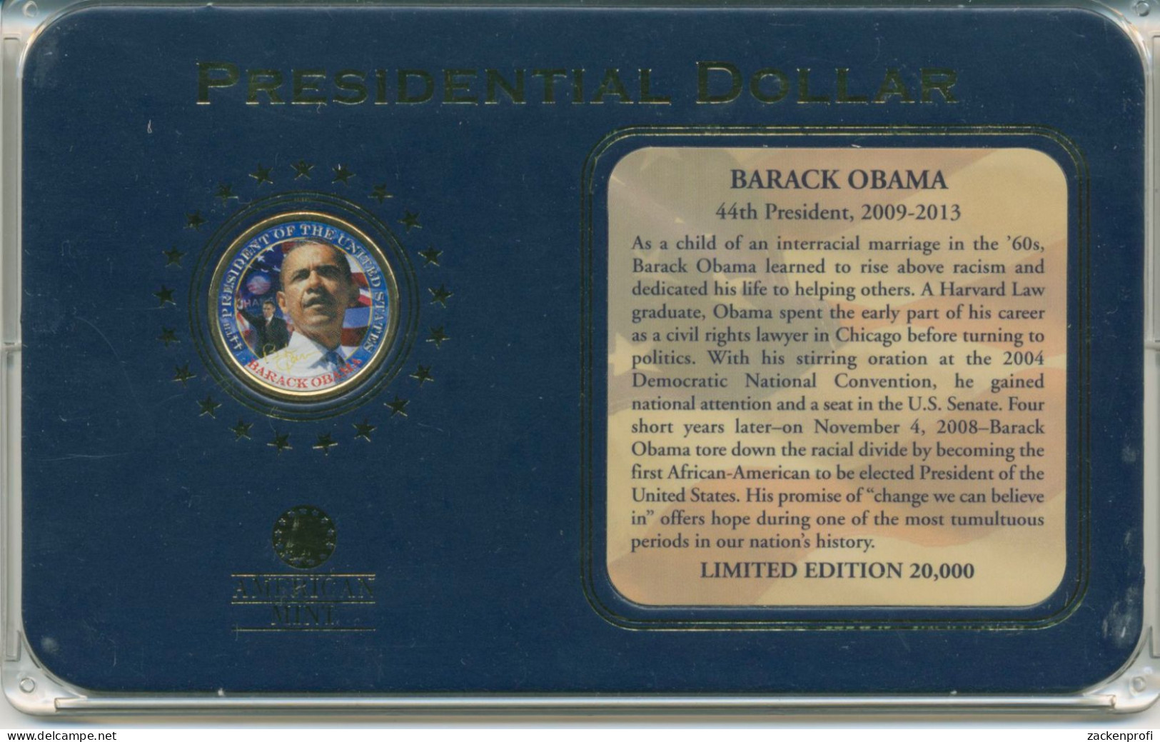 USA Dollar 2007 Präsident Barack Obama, PP (m5730) - Herdenking