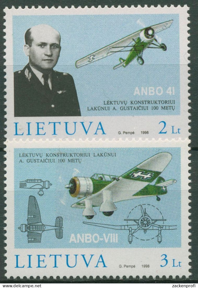 Litauen 1998 Flugzeuge Konstrukteur Antanas Gustaitis 662/63 Postfrisch - Litauen