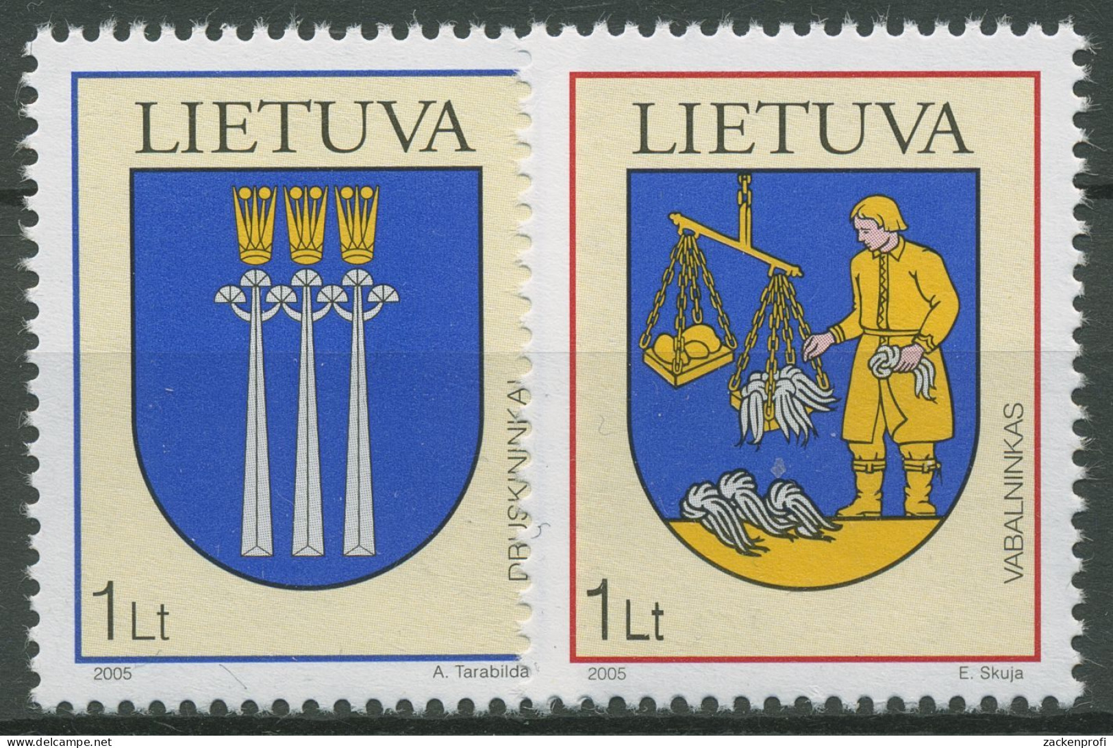 Litauen 2005 Wappen Stadtwappen 869/70 Postfrisch - Litauen