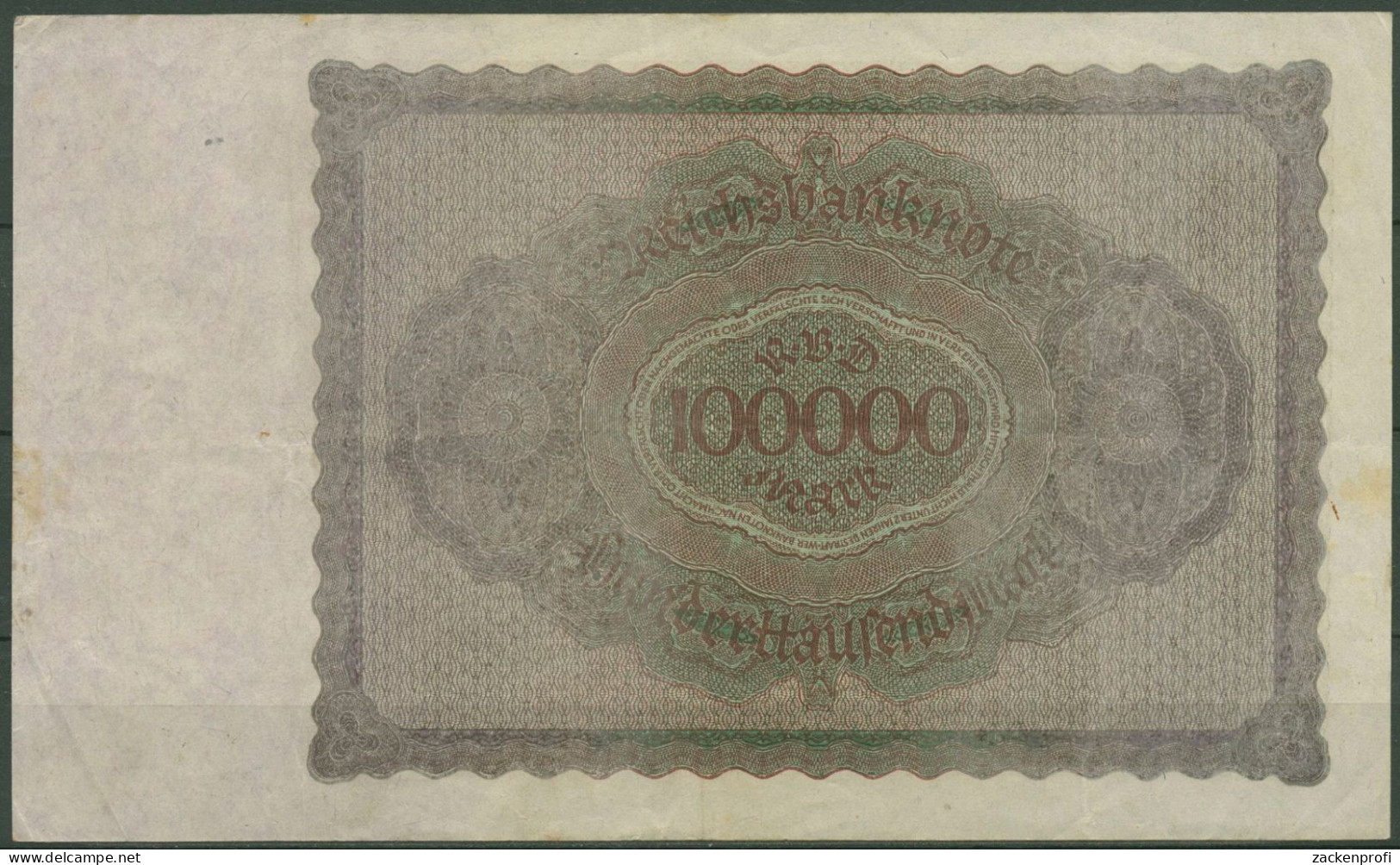 Dt. Reich 100000 Mark 1923, DEU-93a Serie B, Gebraucht (K1383) - 100.000 Mark