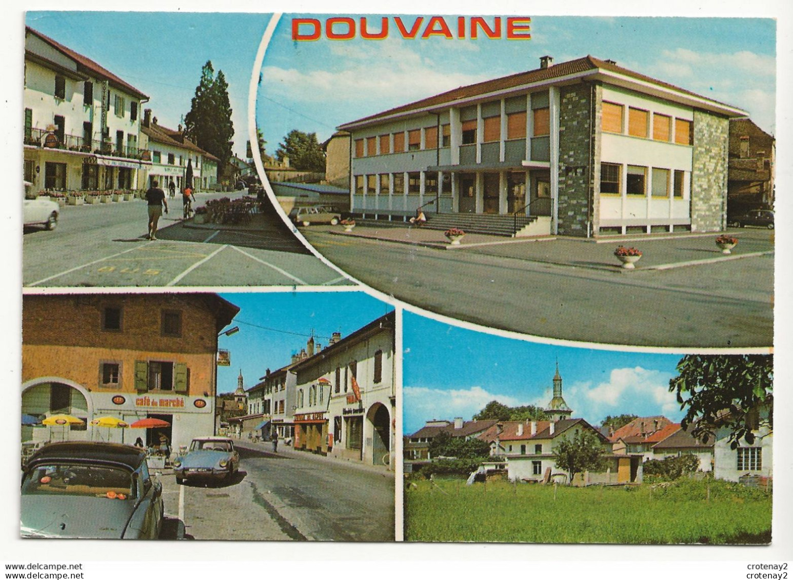 74 DOUVAINE N°7653 Café Du Marché La Poste Hôtel Citroën DS Ami 6 Renault 4L - Douvaine