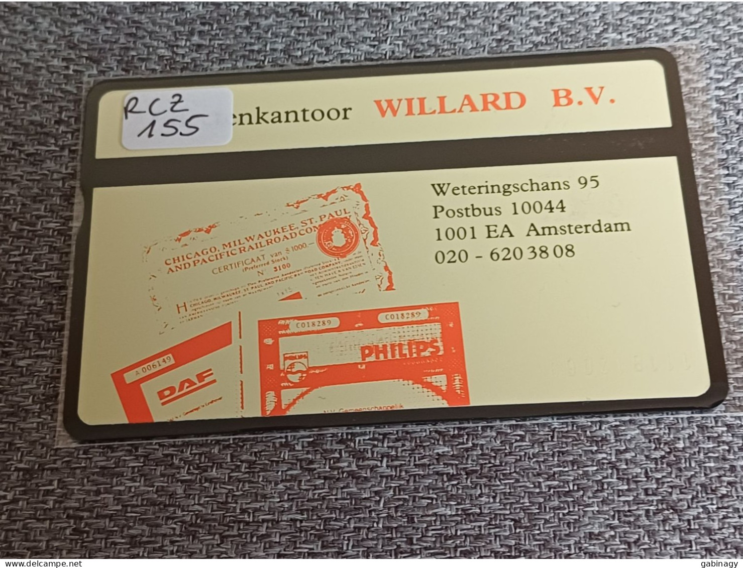 NETHERLANDS - RCZ155 - Effectenkantoor Willard BV - PHILIPS - DAF - 1.000 EX. - Privé