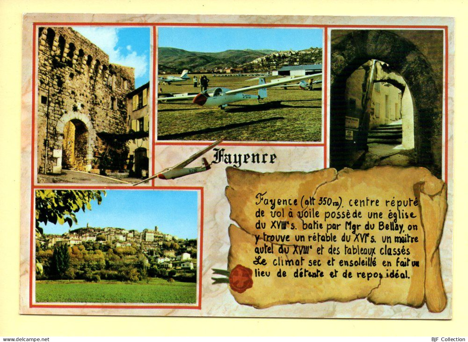 83. Souvenir De FAYENCE – Multivues / Parchemin / Planeur (voir Scan Recto/verso) - Fayence