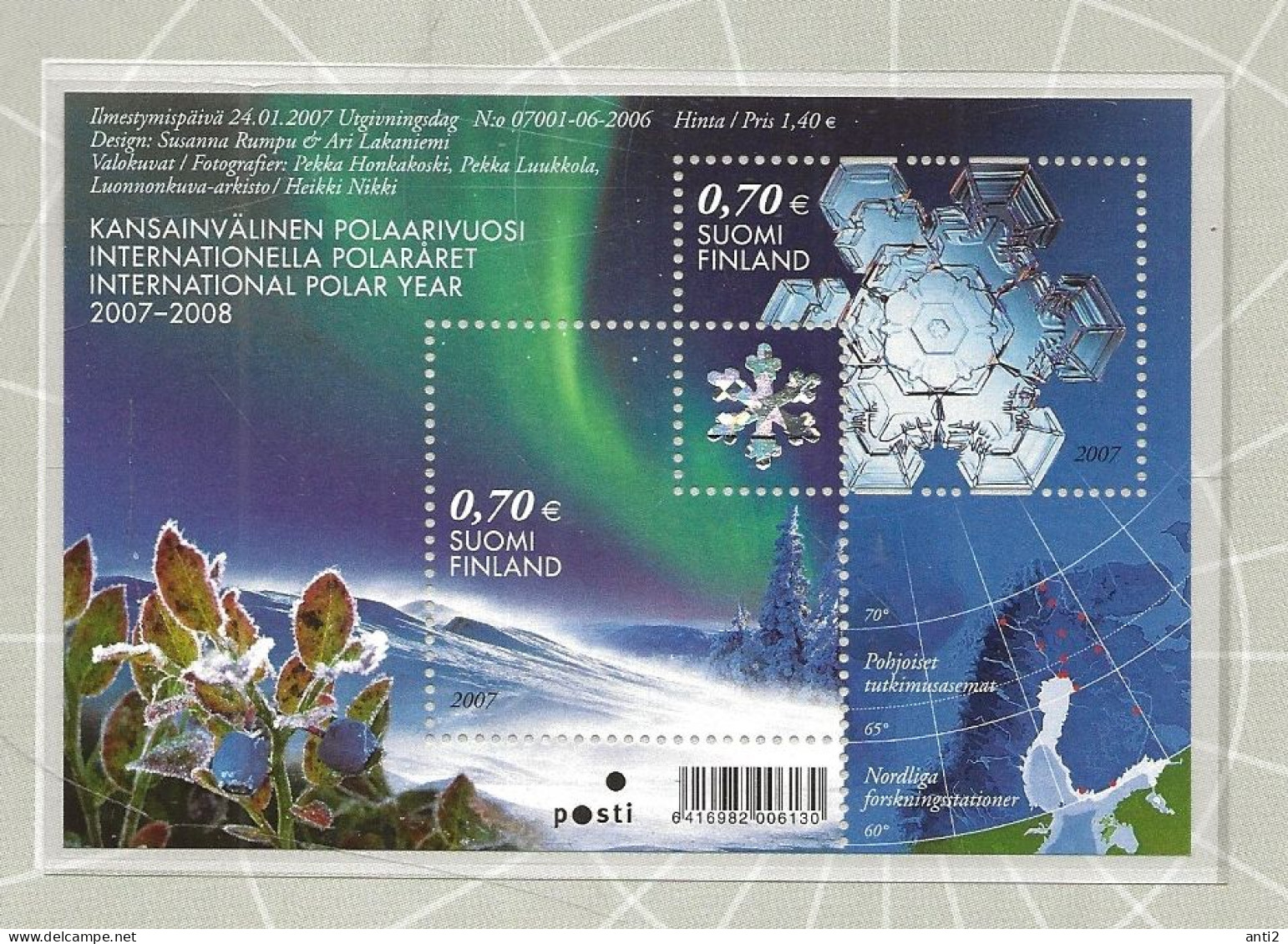 Finland 2007 International Polar Year, Mi Bloc 42, MNH(**) - Neufs