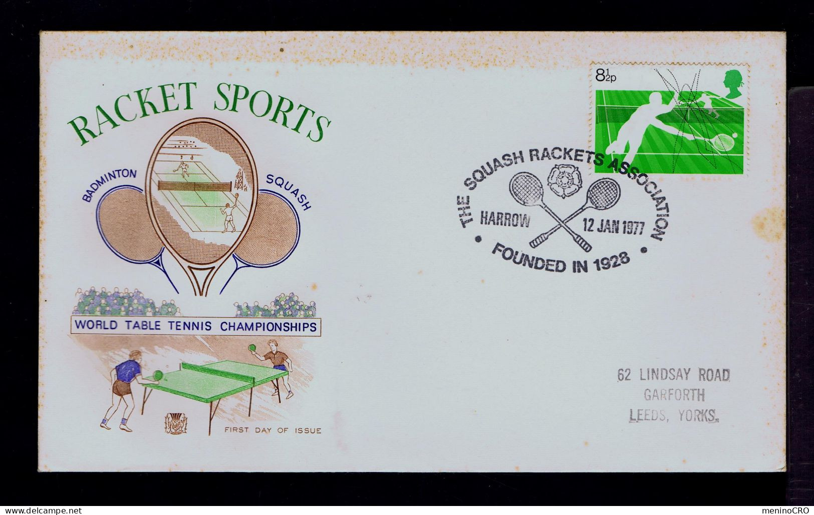 Gc8380 ENGLAND "World Table Tennis Championships" Squash Rackets Association Founded 1928 Sports Badminton Maled Leeds, - Badminton