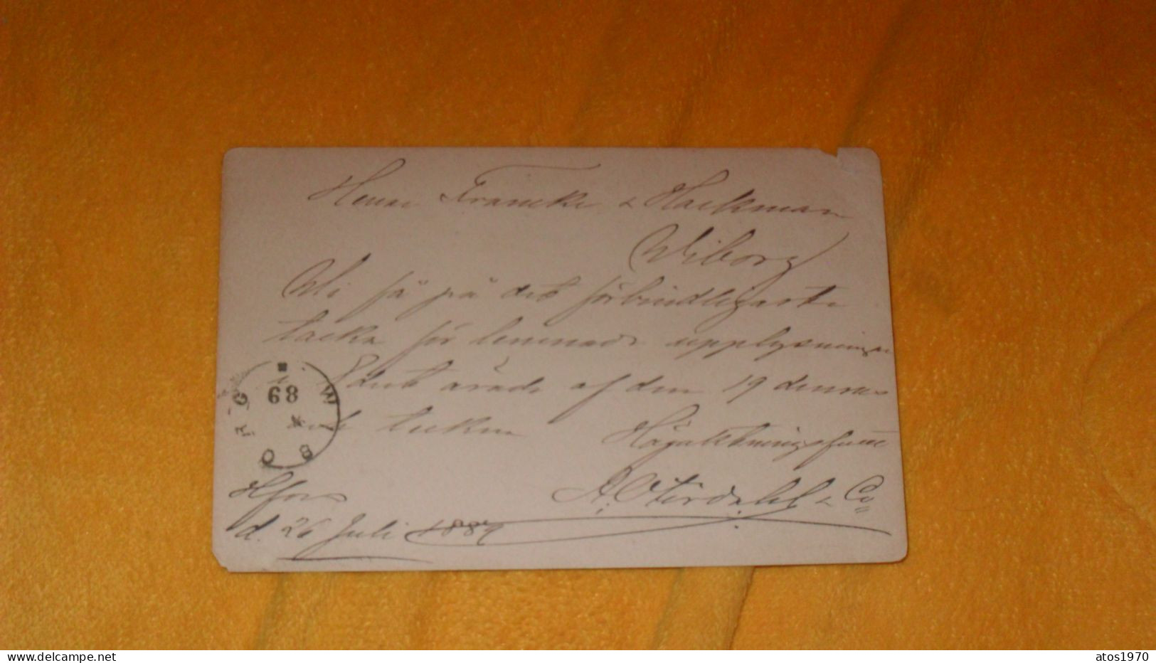 CARTE POSTALE ANCIENNE DE 1889../ FINLANDE A. OTERDAHL & Co..BYGGNADSMATERIALIER HELSINGFORS HELSINHKI..CACHET + TIMBRE - Lettres & Documents