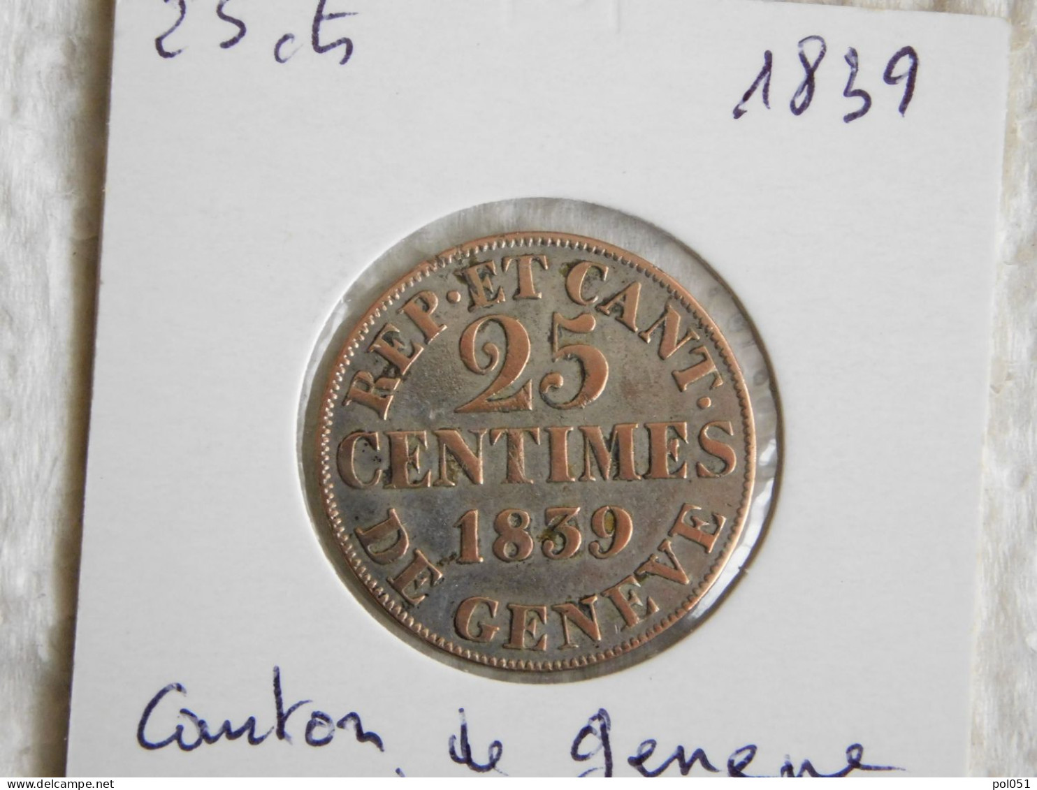 Suisse 25 Centimes	1839 Canton De Geneve (1257) - Kantonale Munten