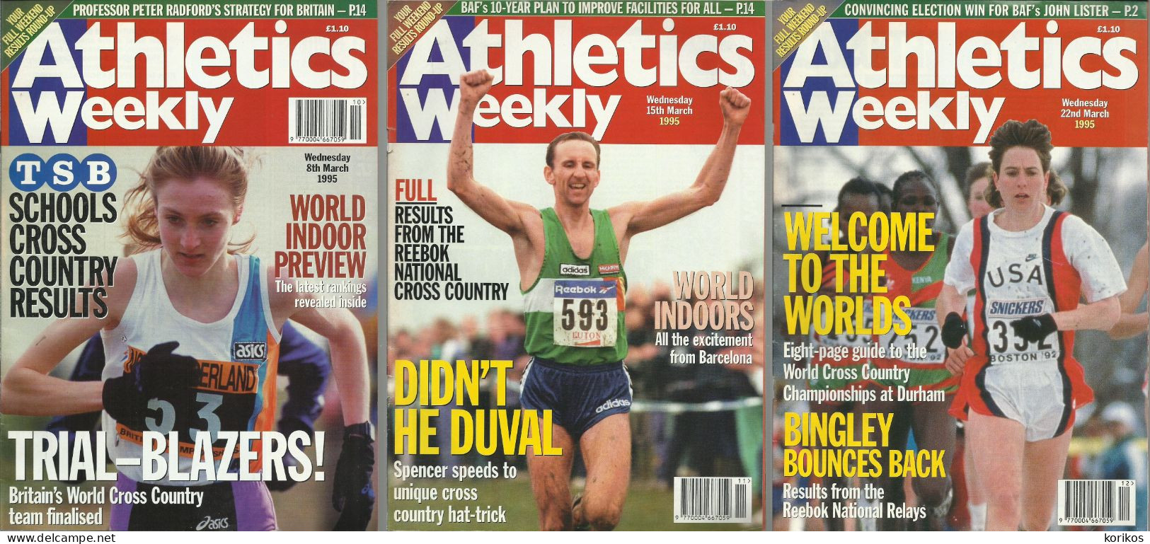 ATHLETICS WEEKLY 1995 MAGAZINE SET – LOT OF 45 OUT OF 52 – TRACK AND FIELD - 1950-Now