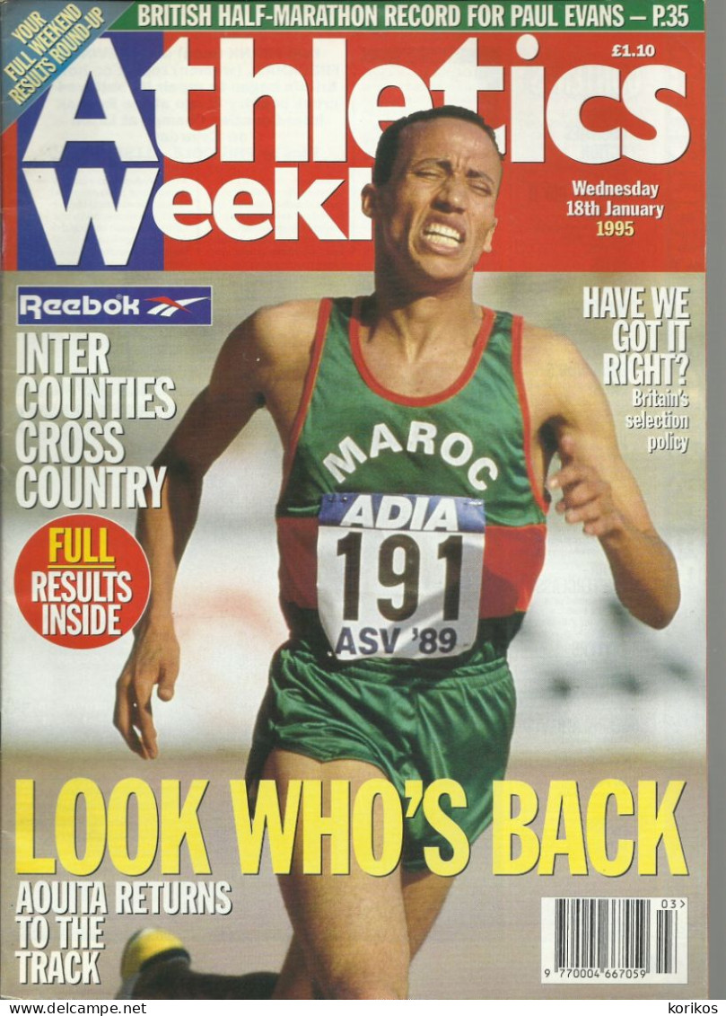 ATHLETICS WEEKLY 1995 MAGAZINE SET – LOT OF 45 OUT OF 52 – TRACK AND FIELD