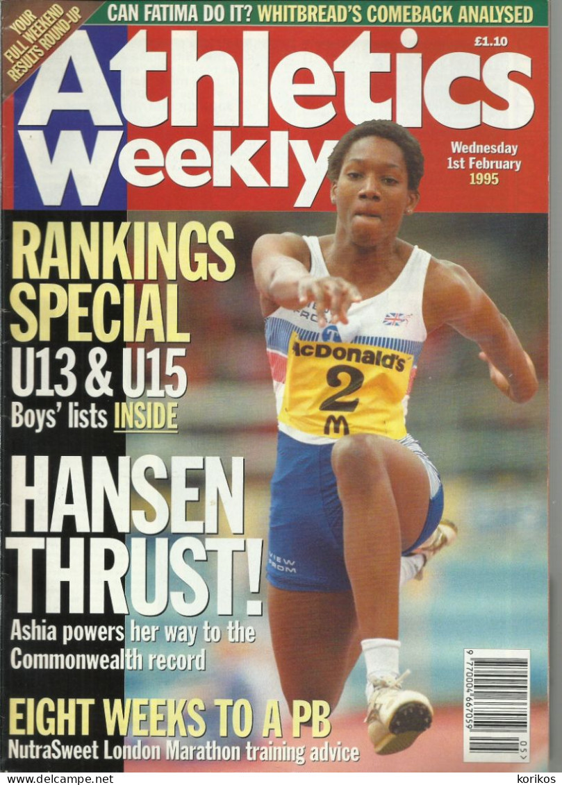 ATHLETICS WEEKLY 1995 MAGAZINE SET – LOT OF 45 OUT OF 52 – TRACK AND FIELD