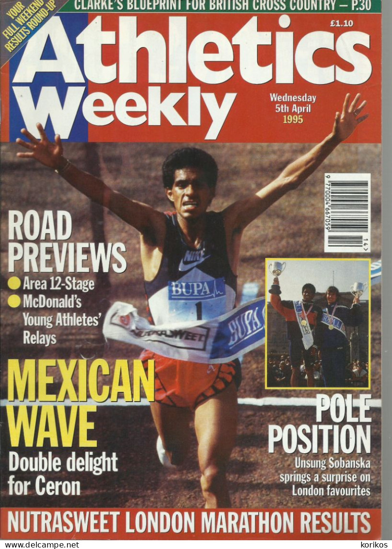 ATHLETICS WEEKLY 1995 MAGAZINE SET – LOT OF 45 OUT OF 52 – TRACK AND FIELD