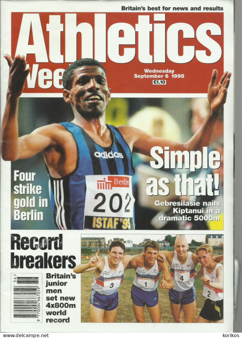 ATHLETICS WEEKLY 1995 MAGAZINE SET – LOT OF 45 OUT OF 52 – TRACK AND FIELD