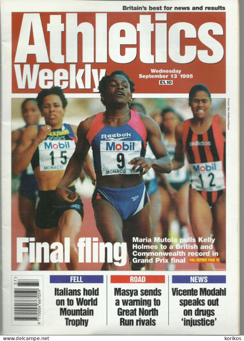 ATHLETICS WEEKLY 1995 MAGAZINE SET – LOT OF 45 OUT OF 52 – TRACK AND FIELD