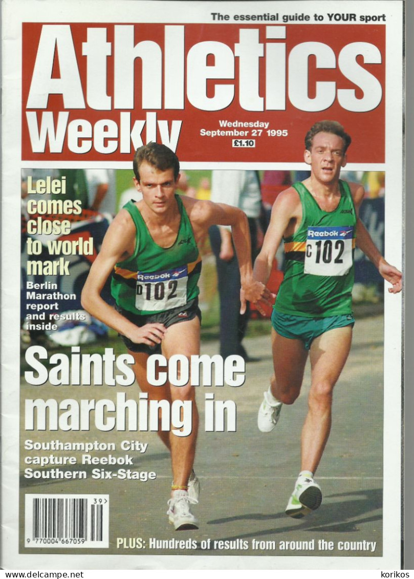 ATHLETICS WEEKLY 1995 MAGAZINE SET – LOT OF 45 OUT OF 52 – TRACK AND FIELD