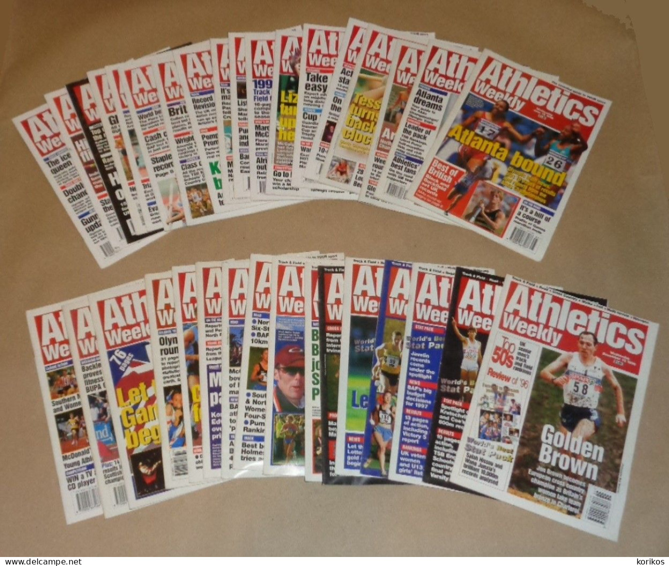 ATHLETICS WEEKLY 1996 - BUNDLE MAGAZINE SET – LOT OF 34 OUT OF 53 - TRACK AND FIELD - 1950-Heden