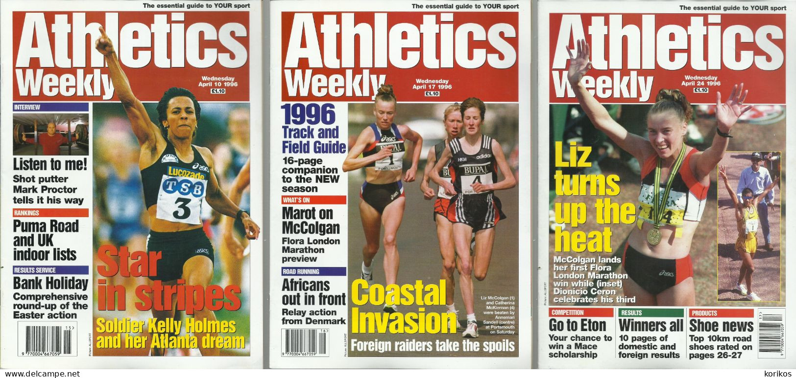 ATHLETICS WEEKLY 1996 - BUNDLE MAGAZINE SET – LOT OF 34 OUT OF 53 - TRACK AND FIELD - 1950-Hoy