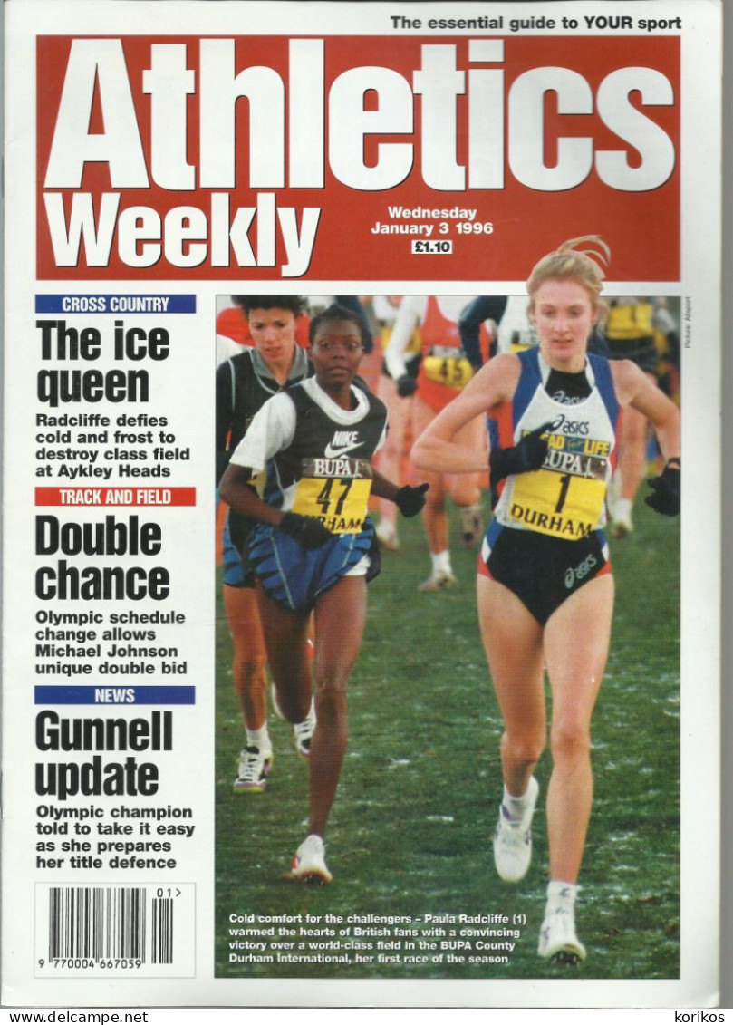 ATHLETICS WEEKLY 1996 - BUNDLE MAGAZINE SET – LOT OF 34 OUT OF 53 - TRACK AND FIELD