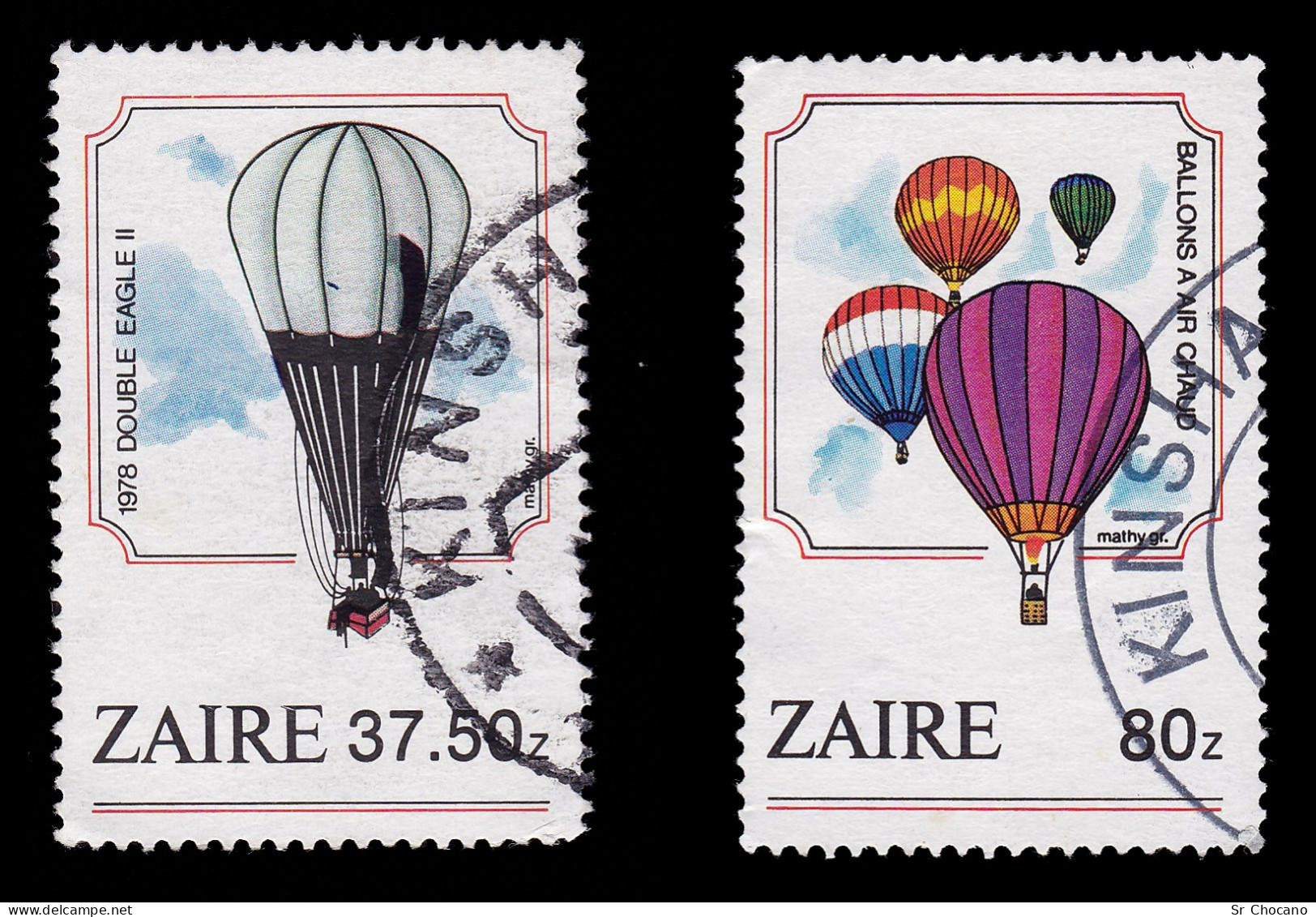 ZAIRE STAMPS.1984.Air Balloons .Set 4.USED. - Usados