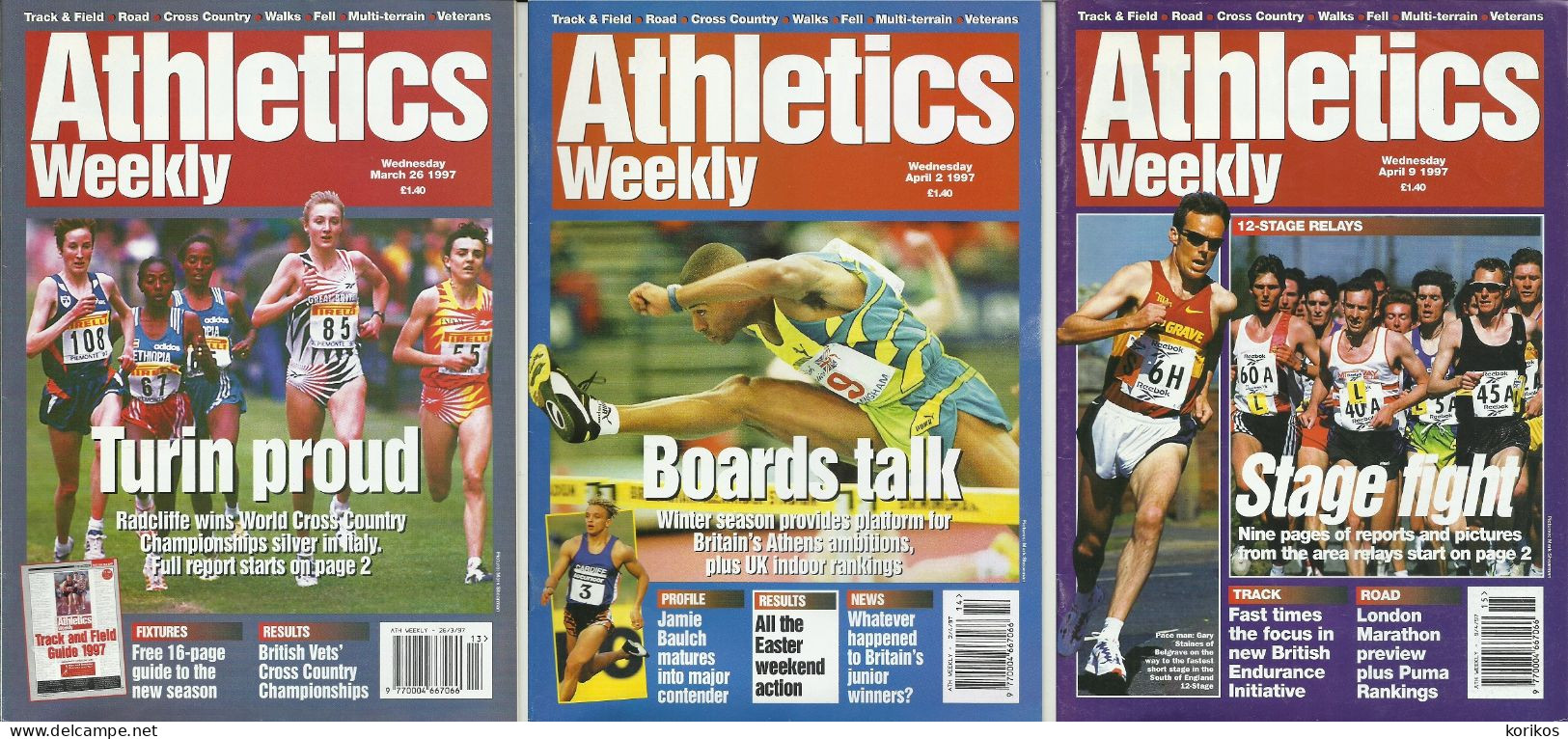 ATHLETICS WEEKLY 1997 - BUNDLE MAGAZINE SET – LOT OF 40 OUT OF 53 - TRACK AND FIELD - 1950-Heden