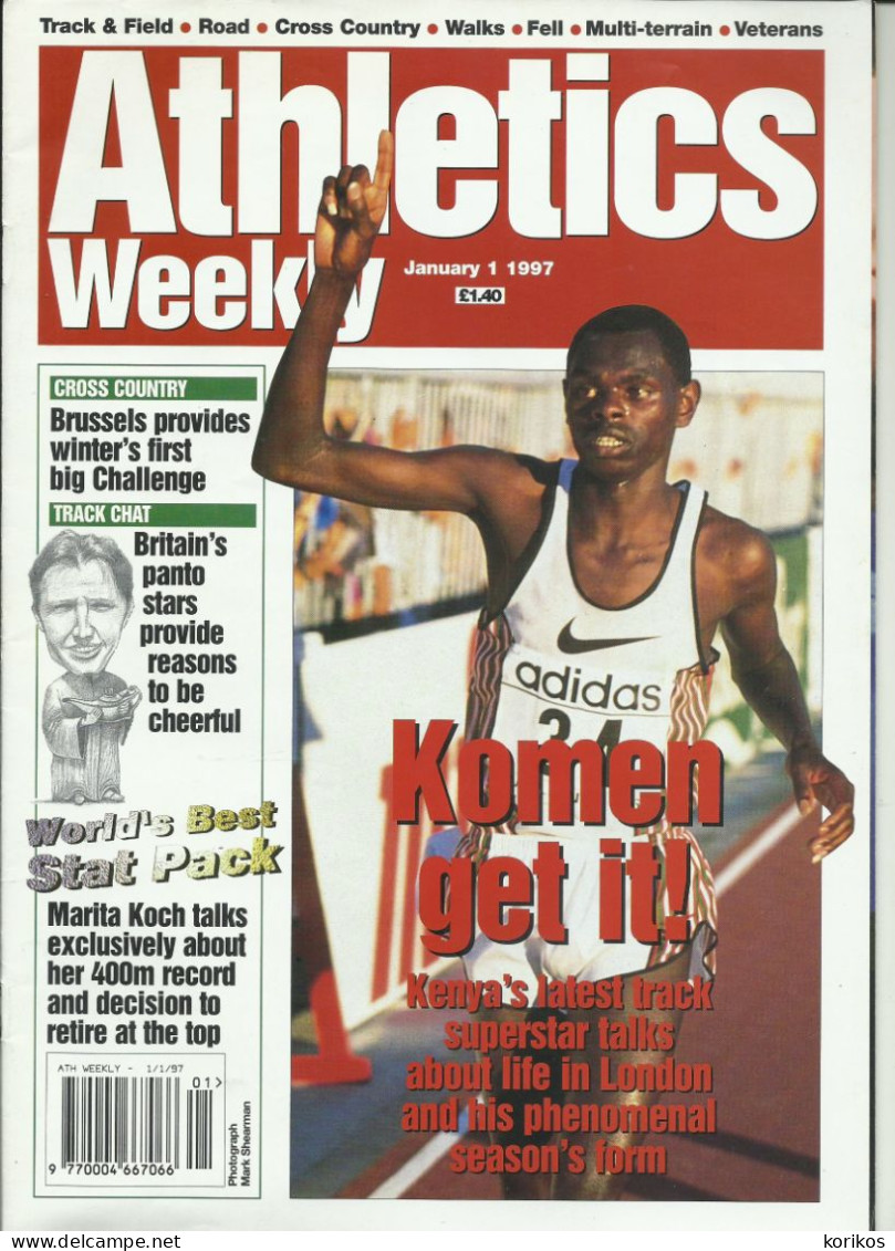 ATHLETICS WEEKLY 1997 - BUNDLE MAGAZINE SET – LOT OF 40 OUT OF 53 - TRACK AND FIELD