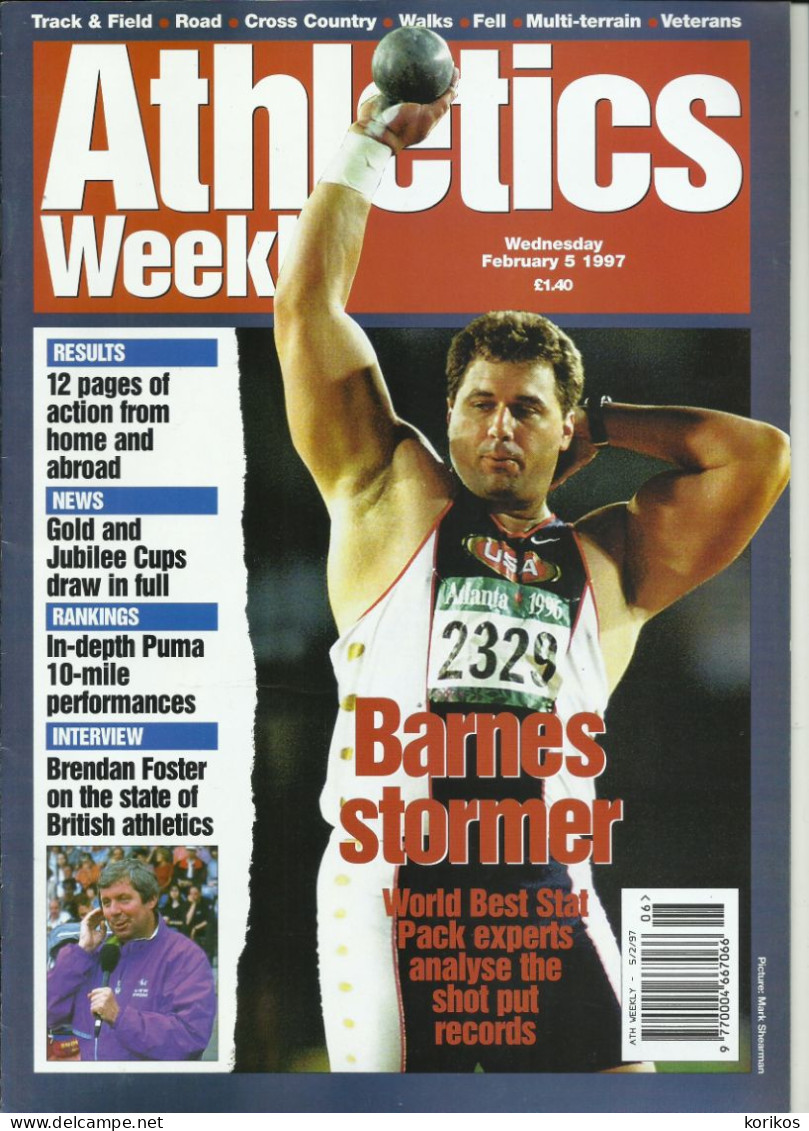 ATHLETICS WEEKLY 1997 - BUNDLE MAGAZINE SET – LOT OF 40 OUT OF 53 - TRACK AND FIELD