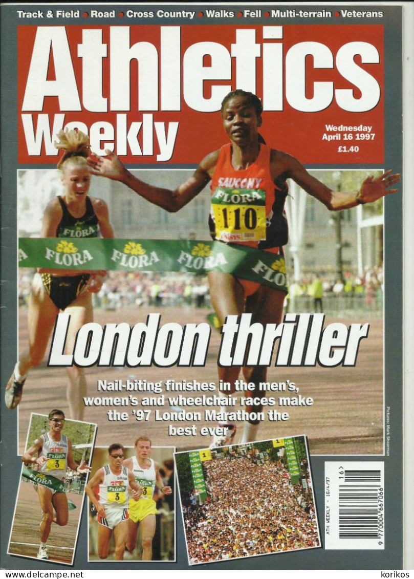 ATHLETICS WEEKLY 1997 - BUNDLE MAGAZINE SET – LOT OF 40 OUT OF 53 - TRACK AND FIELD