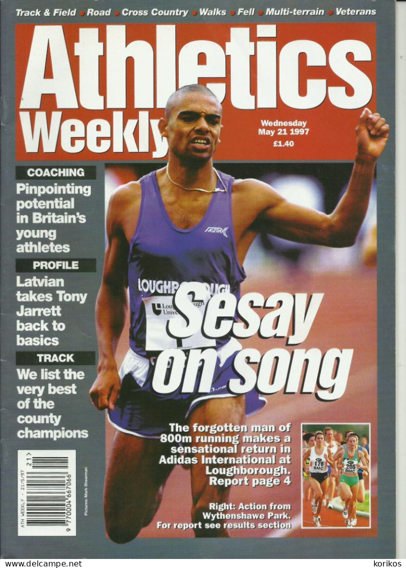 ATHLETICS WEEKLY 1997 - BUNDLE MAGAZINE SET – LOT OF 40 OUT OF 53 - TRACK AND FIELD