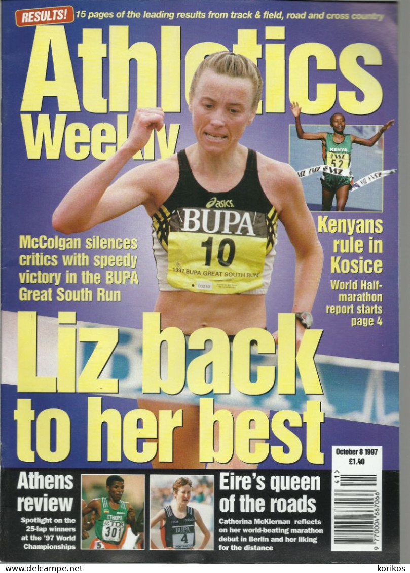 ATHLETICS WEEKLY 1997 - BUNDLE MAGAZINE SET – LOT OF 40 OUT OF 53 - TRACK AND FIELD