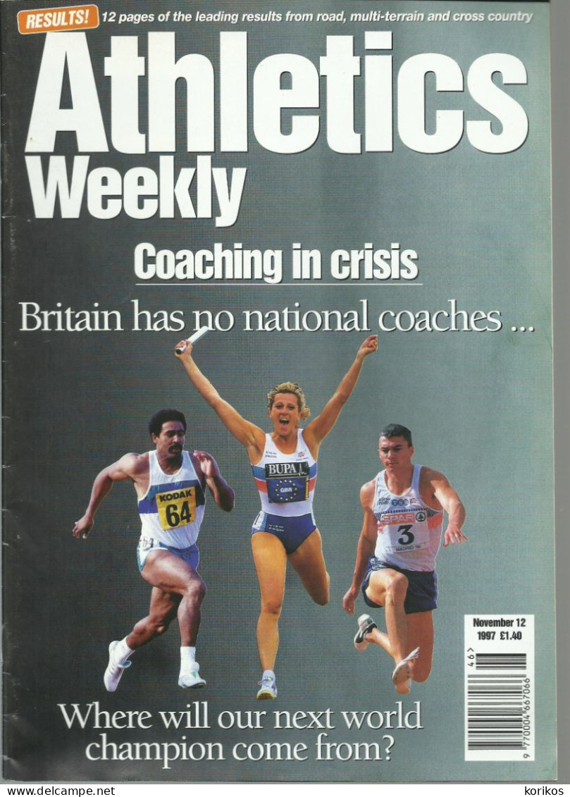 ATHLETICS WEEKLY 1997 - BUNDLE MAGAZINE SET – LOT OF 40 OUT OF 53 - TRACK AND FIELD