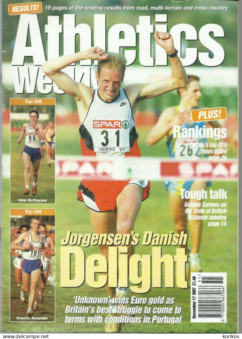 ATHLETICS WEEKLY 1997 - BUNDLE MAGAZINE SET – LOT OF 40 OUT OF 53 - TRACK AND FIELD