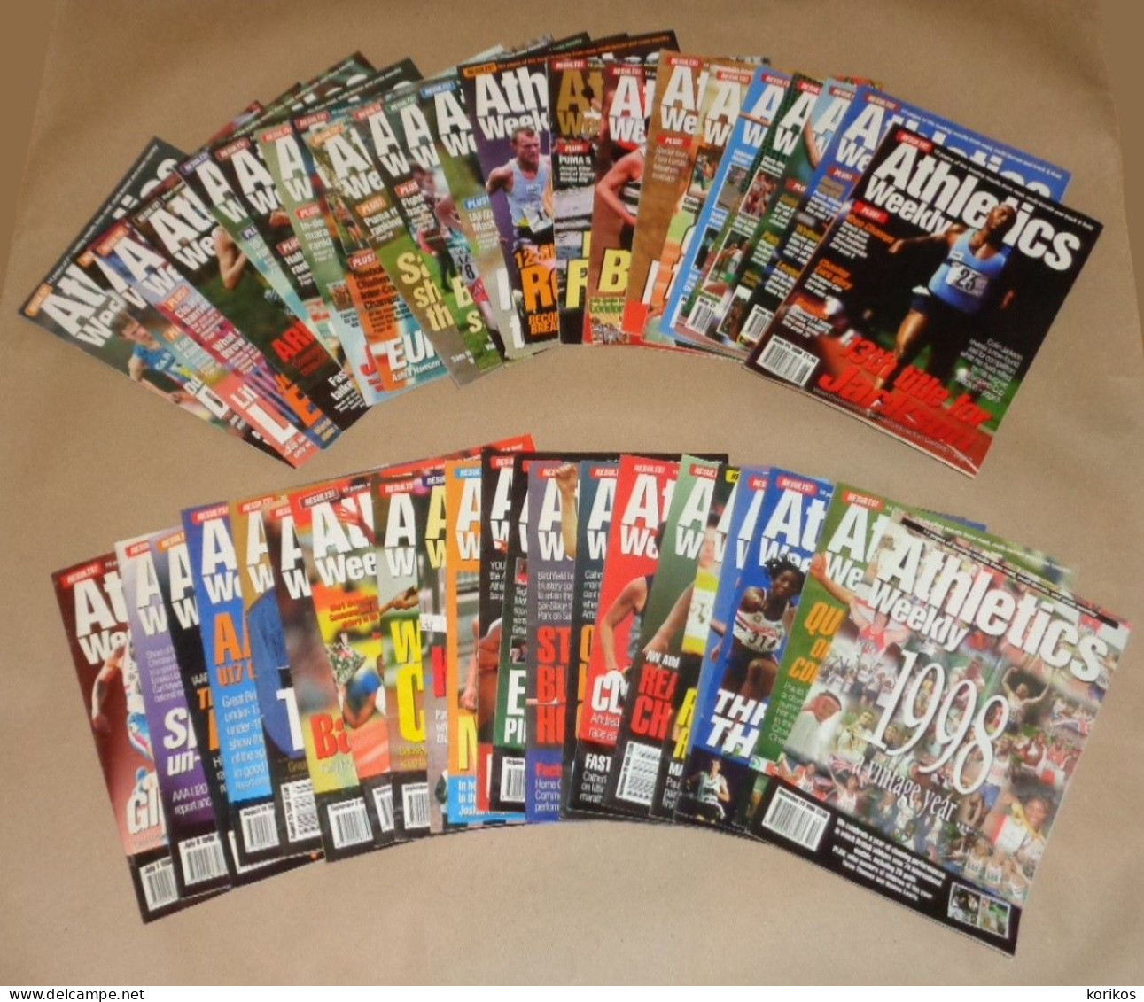 ATHLETICS WEEKLY 1998 BUNDLE MAGAZINE SET – LOT OF 44 OUT OF 53 TRACK AND FIELD - 1950-Heden