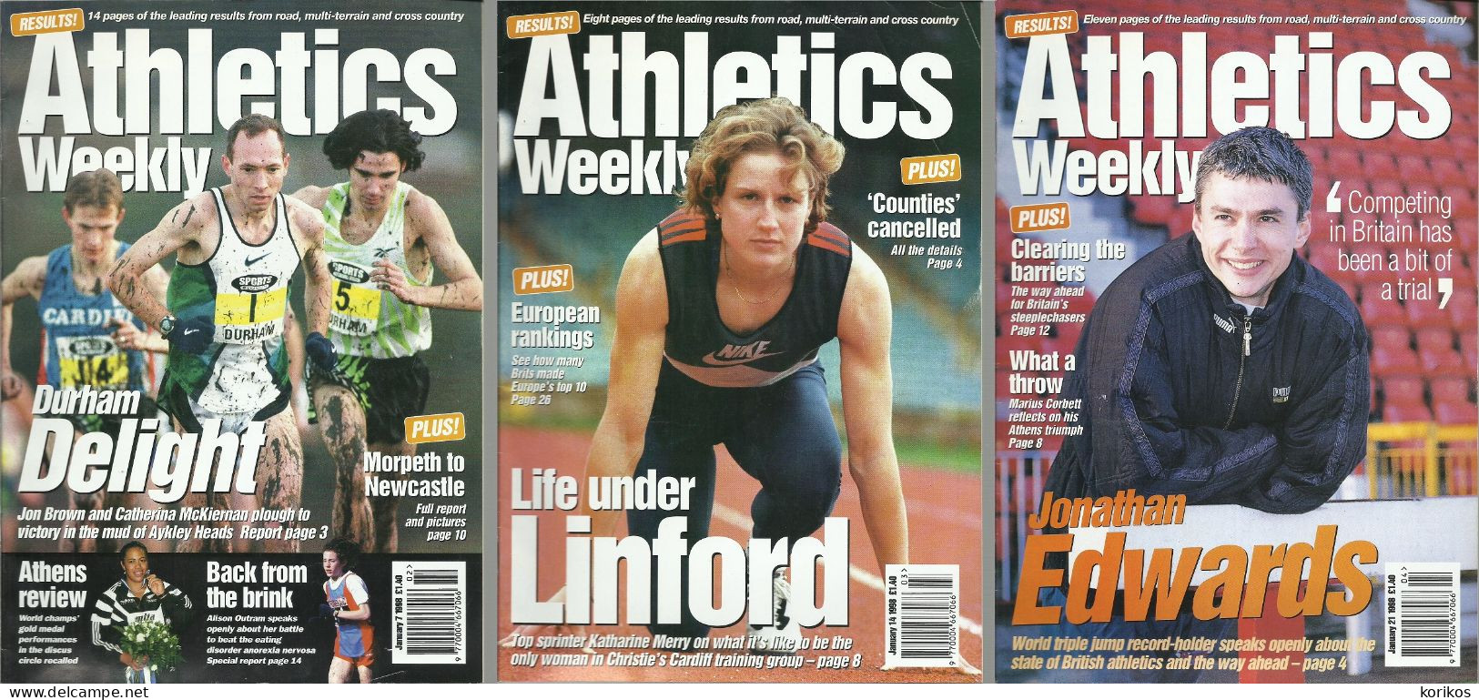 ATHLETICS WEEKLY 1998 BUNDLE MAGAZINE SET – LOT OF 44 OUT OF 53 TRACK AND FIELD - 1950-Hoy