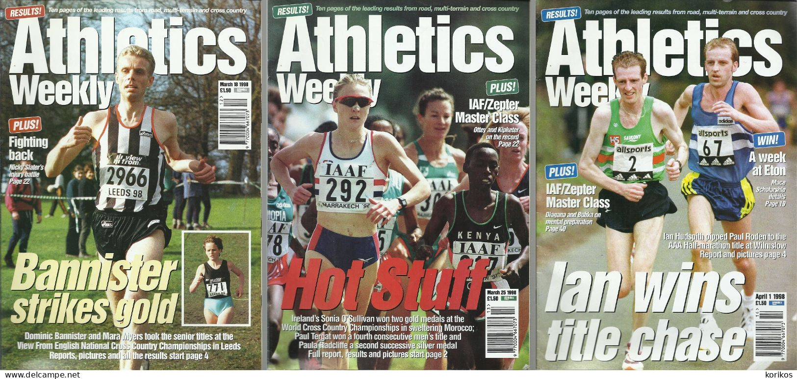 ATHLETICS WEEKLY 1998 BUNDLE MAGAZINE SET – LOT OF 44 OUT OF 53 TRACK AND FIELD - 1950-Now